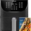 COSORI Pro Gen 2 Air Fryer 5.8QT, Upgraded Version with Stable Performance & Sleek New Look, 13 One Touch Functions, 100 Paper & 1100 Online Recipes, Dishwasher-Safe Detachable Square Basket, Black